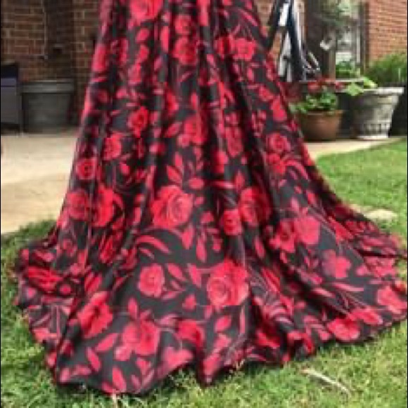 Blondie Nites Dresses Black And Red Rose Prom Dress Von Maur Poshmark